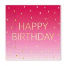 Happy Birthday Golden Pink Happy Birthday napkin 20 pcs 33x33 cm FSC