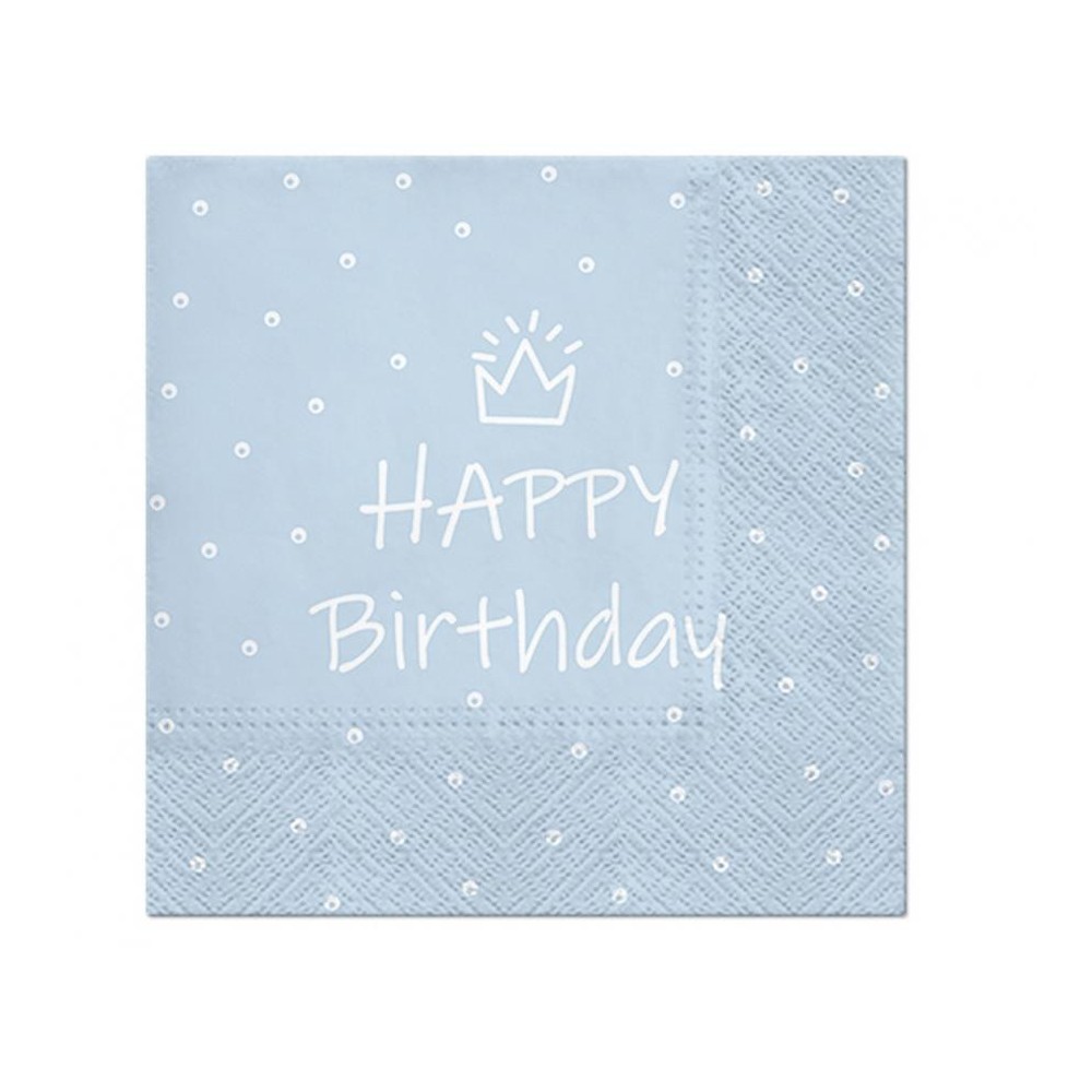 Happy Birthday Light Blue Happy Birthday Blue Napkin 20 pcs 33x33 cm