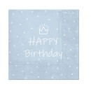 Happy Birthday Light Blue Happy Birthday Blue Napkin 20 pcs 33x33 cm