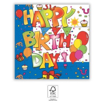 Happy Birthday Kokliko Happy Birthday napkin 20 pcs 33x33 cm FSC