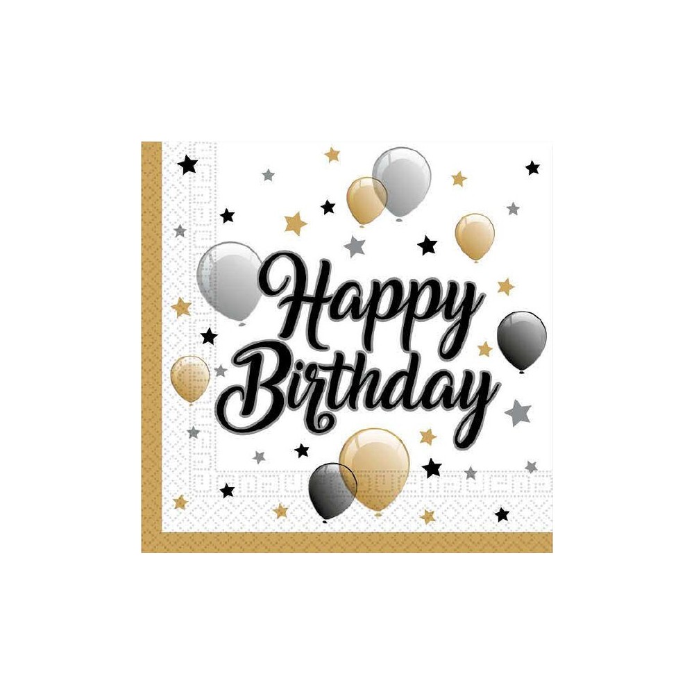 Happy Birthday Milestone Happy Birthday napkin set - 20 pieces 33x33 cm