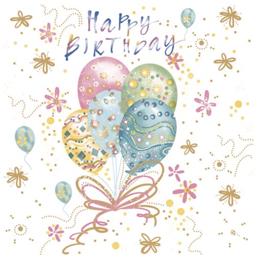 Happy Birthday Pastel Balloons napkin 20 pcs 33x33 cm