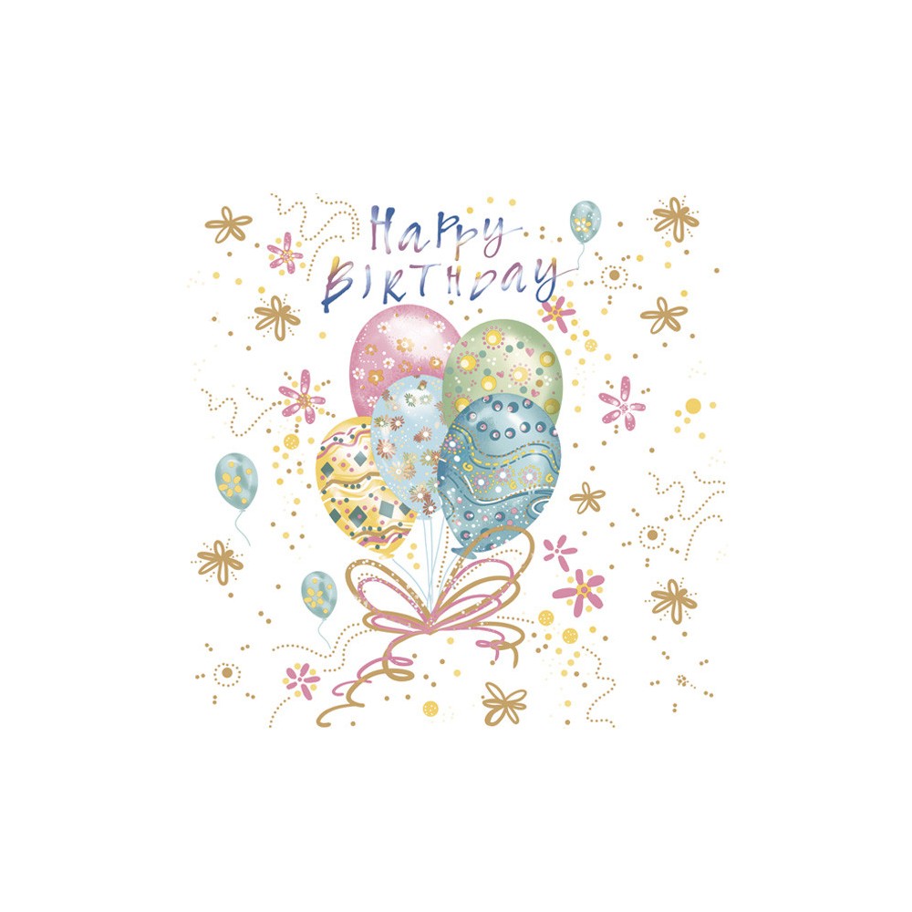 Happy Birthday Pastel Balloons napkin 20 pcs 33x33 cm