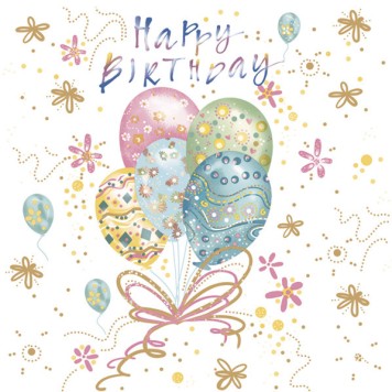 Happy Birthday Pastel Balloons napkin 20 pcs 33x33 cm
