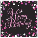 Happy Birthday Pink Happy Birthday napkin 16 pieces 33x33 cm