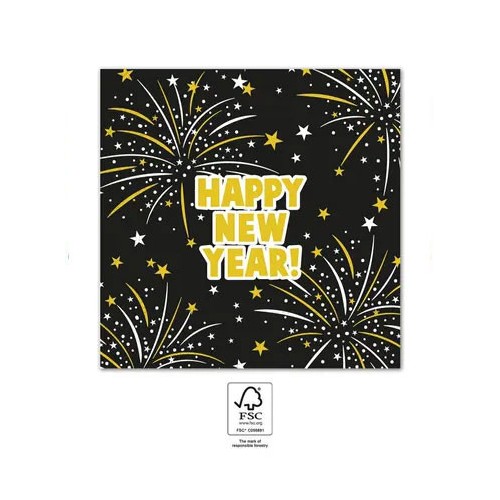 Happy New Year Flares Happy New Year napkin 20 pcs 33x33 cm