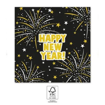 Happy New Year Flares Happy New Year napkin 20 pcs 33x33 cm