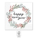Happy New Year Wreath Happy New Year napkin 20 pcs 33x33 cm FSC
