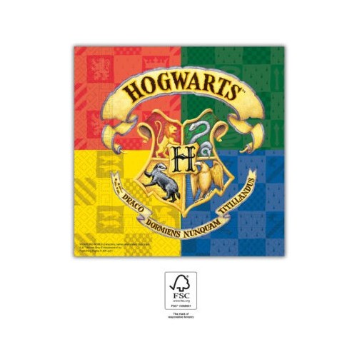 Harry Potter Hogwarts Houses napkin pack of 20 33x33 cm FSC