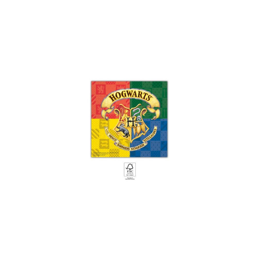 Harry Potter Hogwarts Houses napkin pack of 20 33x33 cm FSC