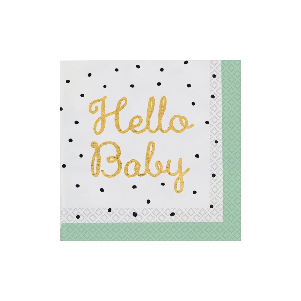 Baby Gold Hello napkin 16 pcs 33x33 cm