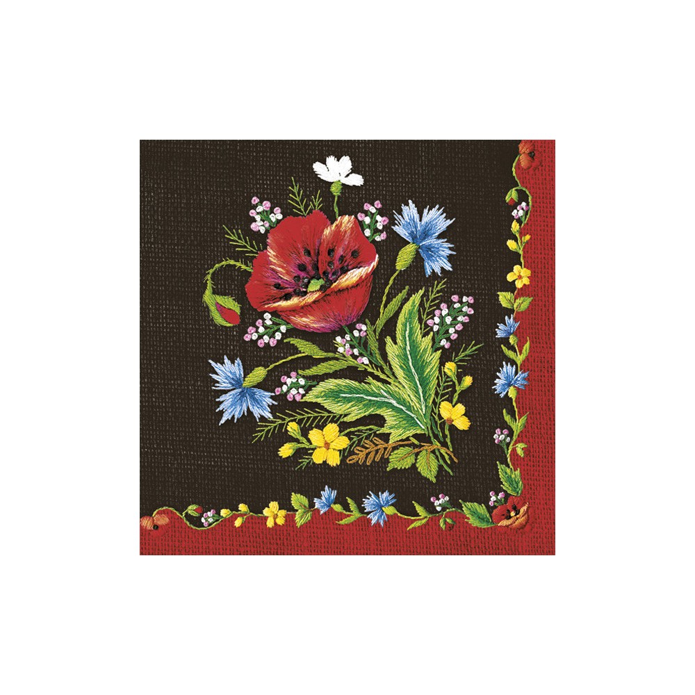 Colour Embroidery Folk Embroidery napkin 20 pcs 33x33 cm
