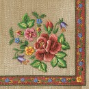Colour Roses Mountain Embroidered Napkin 20 pcs 33x33 cm