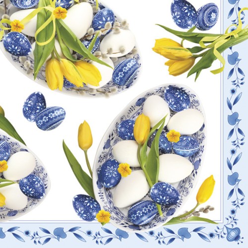 Easter Blue Folk Eggs napkin 20 pcs 33x33 cm