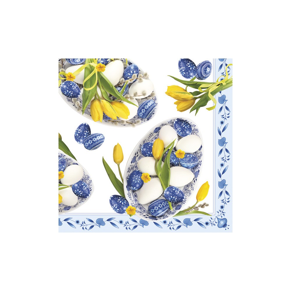 Easter Blue Folk Eggs napkin 20 pcs 33x33 cm