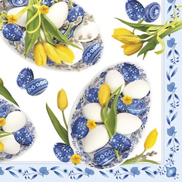Easter Blue Folk Eggs napkin 20 pcs 33x33 cm