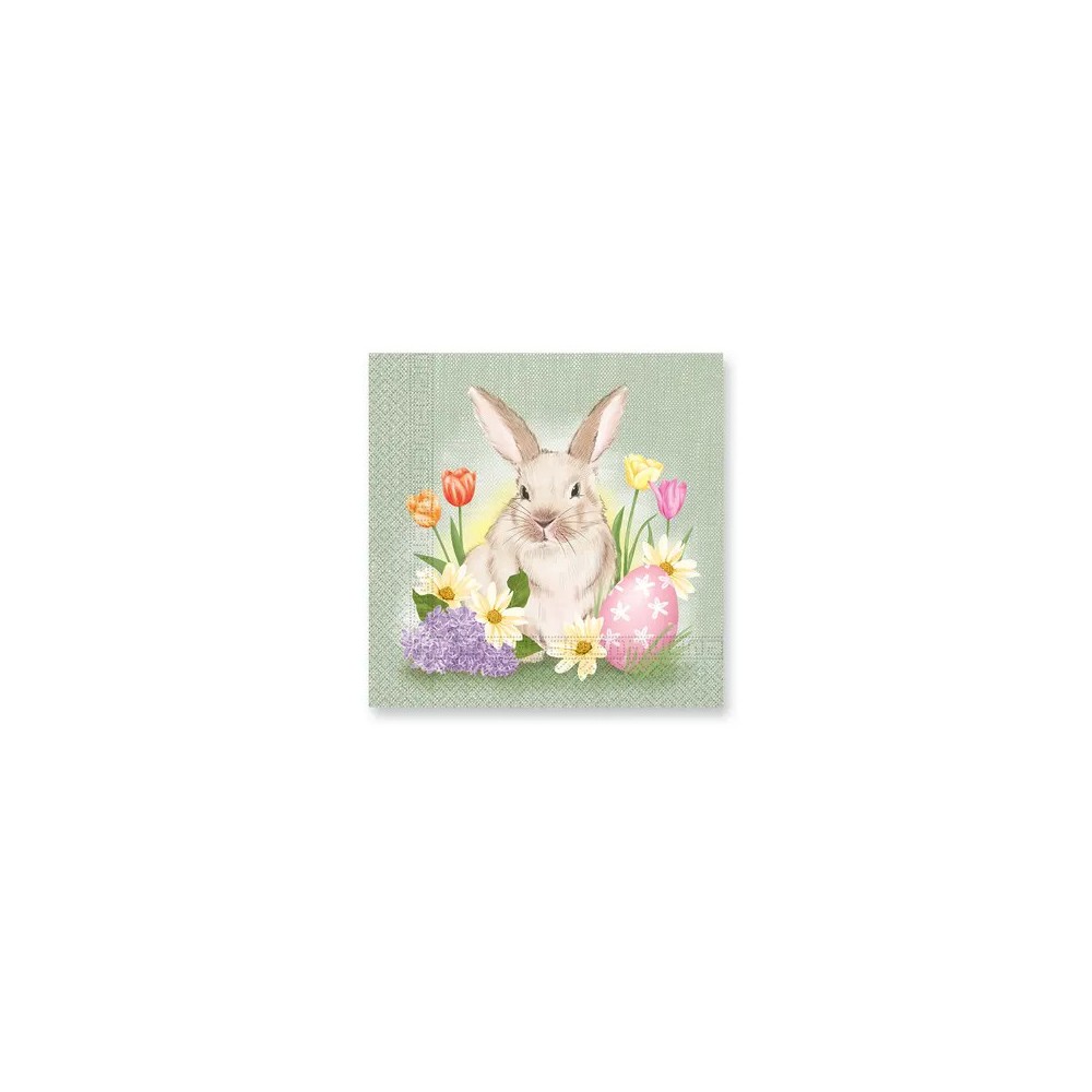 Easter Bunny and Flowers napkin pack of 20 33x33 cm