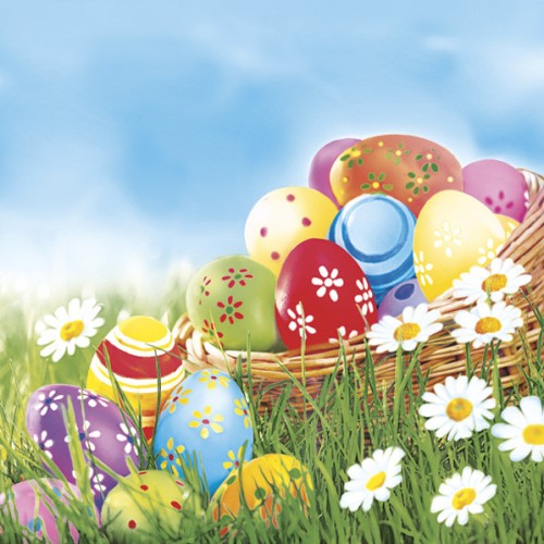 Easter Eggs and Daisies napkin 20 pcs 33x33 cm