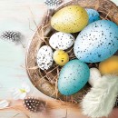 Easter Eggs with Feathers napkin, pack of 20, 25x25 cm