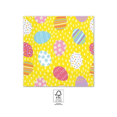 Easter Multicolor Eggs pack of 20 napkins 33x33 cm FSC