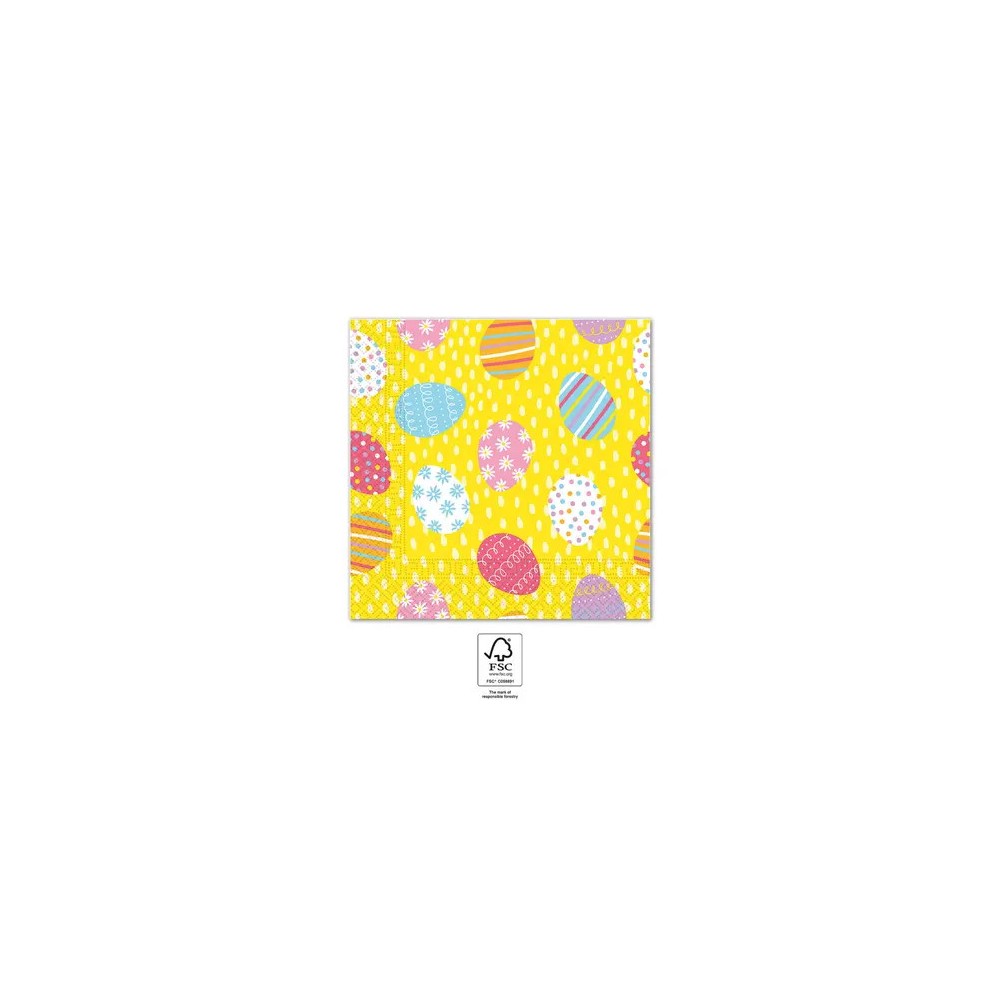 Easter Multicolor Eggs pack of 20 napkins 33x33 cm FSC