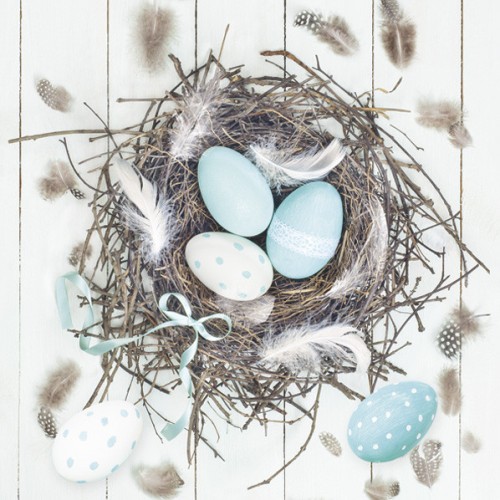 Easter Pastel Blue Natural Nest napkin 20 pcs 33x33 cm