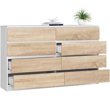 KOMODA K160 8SZ CLP BIAŁA / DĄB SONOMA