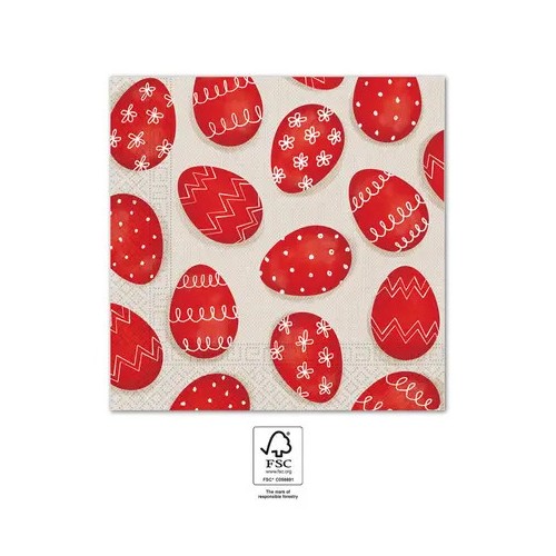 Easter Red Eggs 20-piece napkin 33x33 cm FSC
