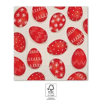 Easter Red Eggs 20-piece napkin 33x33 cm FSC