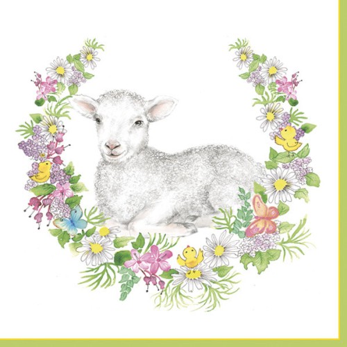 Easter Wreath with Lamb napkin 20 pcs 33x33 cm