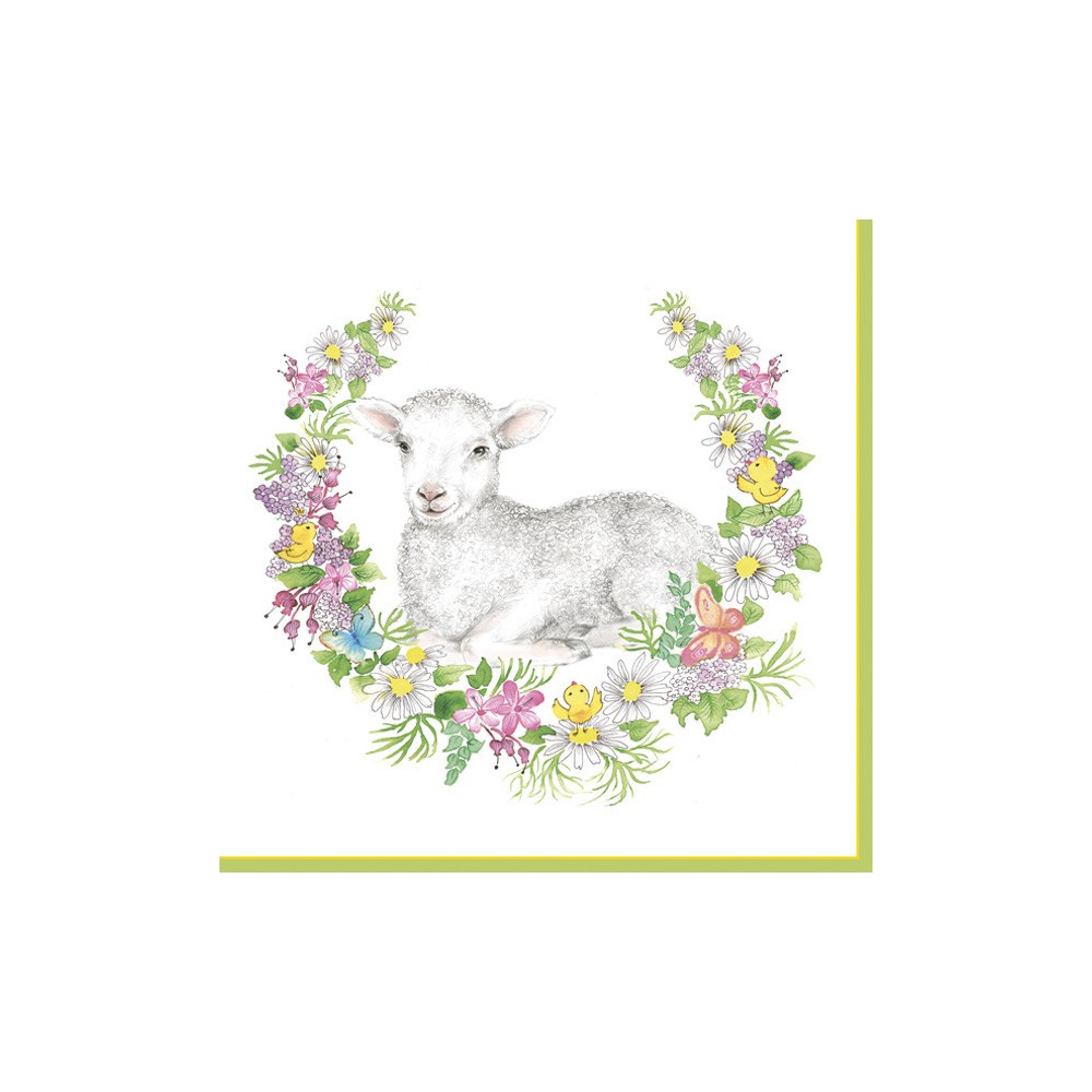 Easter Wreath with Lamb napkin 20 pcs 33x33 cm