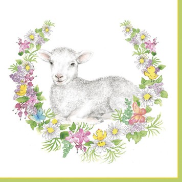 Easter Wreath with Lamb napkin 20 pcs 33x33 cm