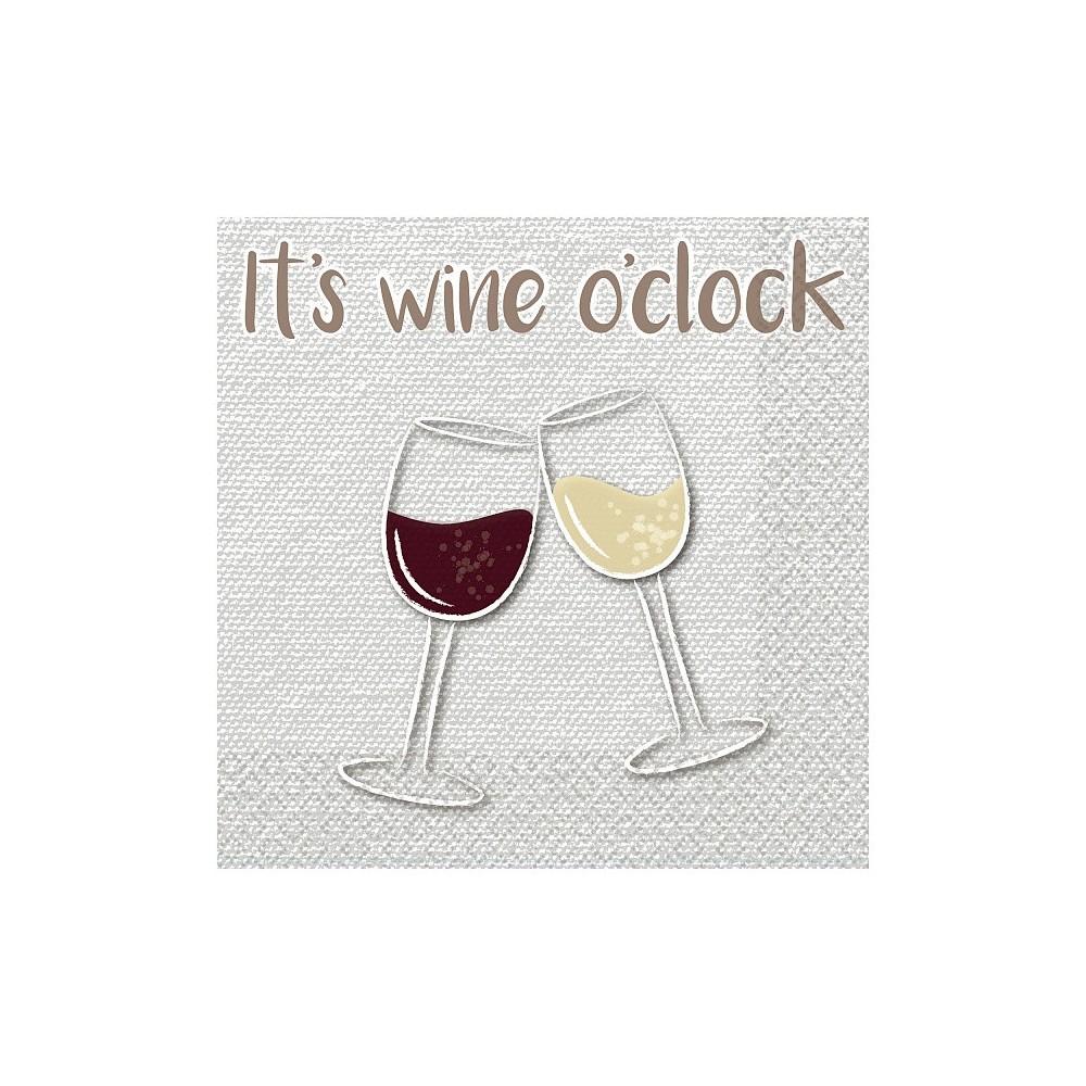 Food It's wine o'clock napkin set of 16, 33x33 cm
