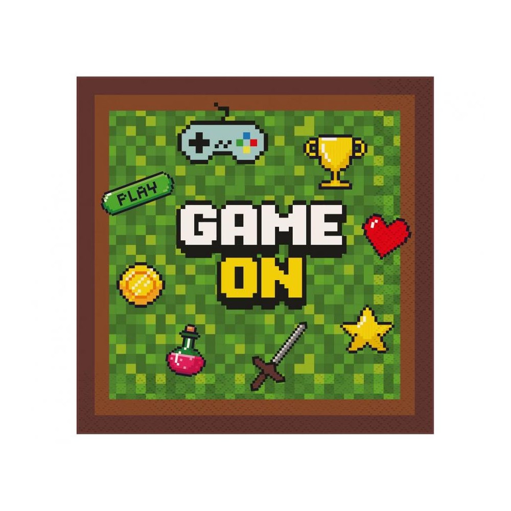 Gamer Game On napkin set 20 pcs 33x33 cm
