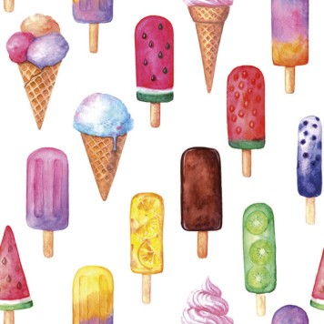 Ice Cream Watercolour Ice Cream Napkin 20 pcs 33x33 cm