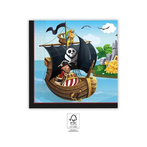Pirate Island napkin, 20 pcs, 33x33 cm, FSC