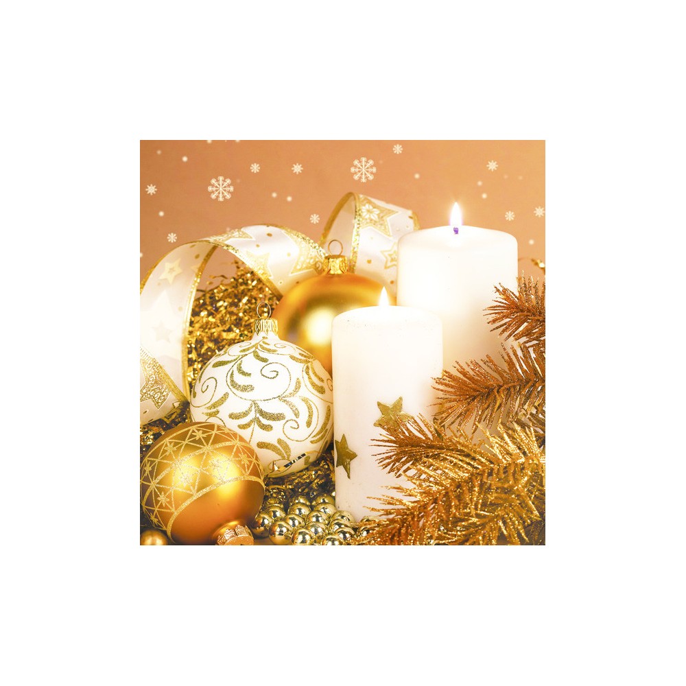 Christmas Arrangement in Gold napkins, pack of 20, 33x33 cm