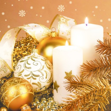 Christmas Arrangement in Gold napkins, pack of 20, 33x33 cm
