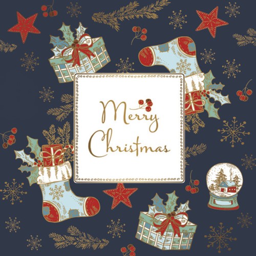 Christmas Background napkins, pack of 20, 33x33 cm