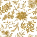 Christmas Botanical Gold napkins, pack of 20, 33x33 cm
