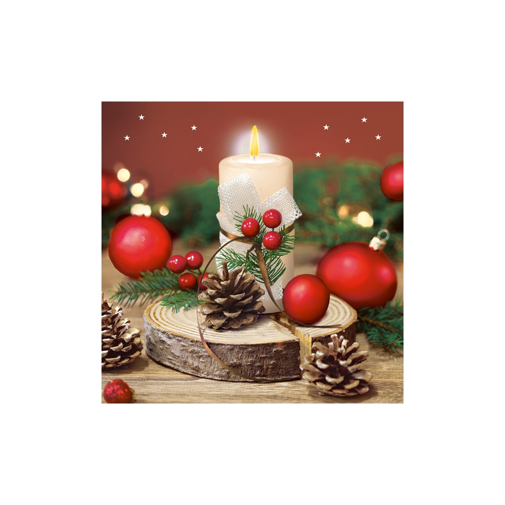 Christmas Bright Candle napkins, pack of 20, 33x33 cm