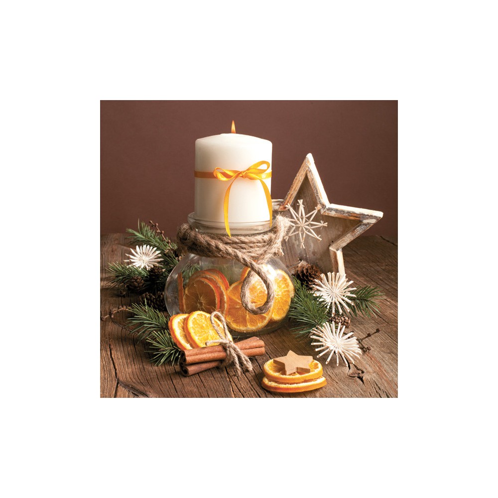 Christmas Candle in Jar napkins, pack of 20, 33x33 cm