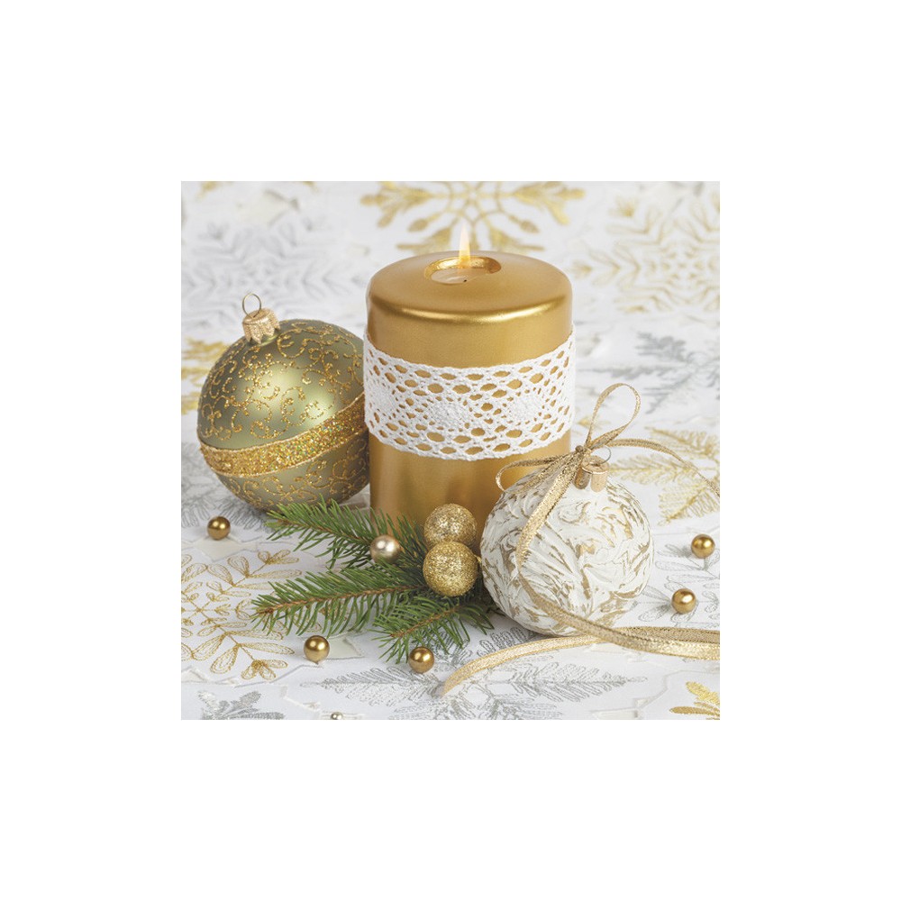 Christmas Candle with Lace napkins, pack of 20, 33x33 cm