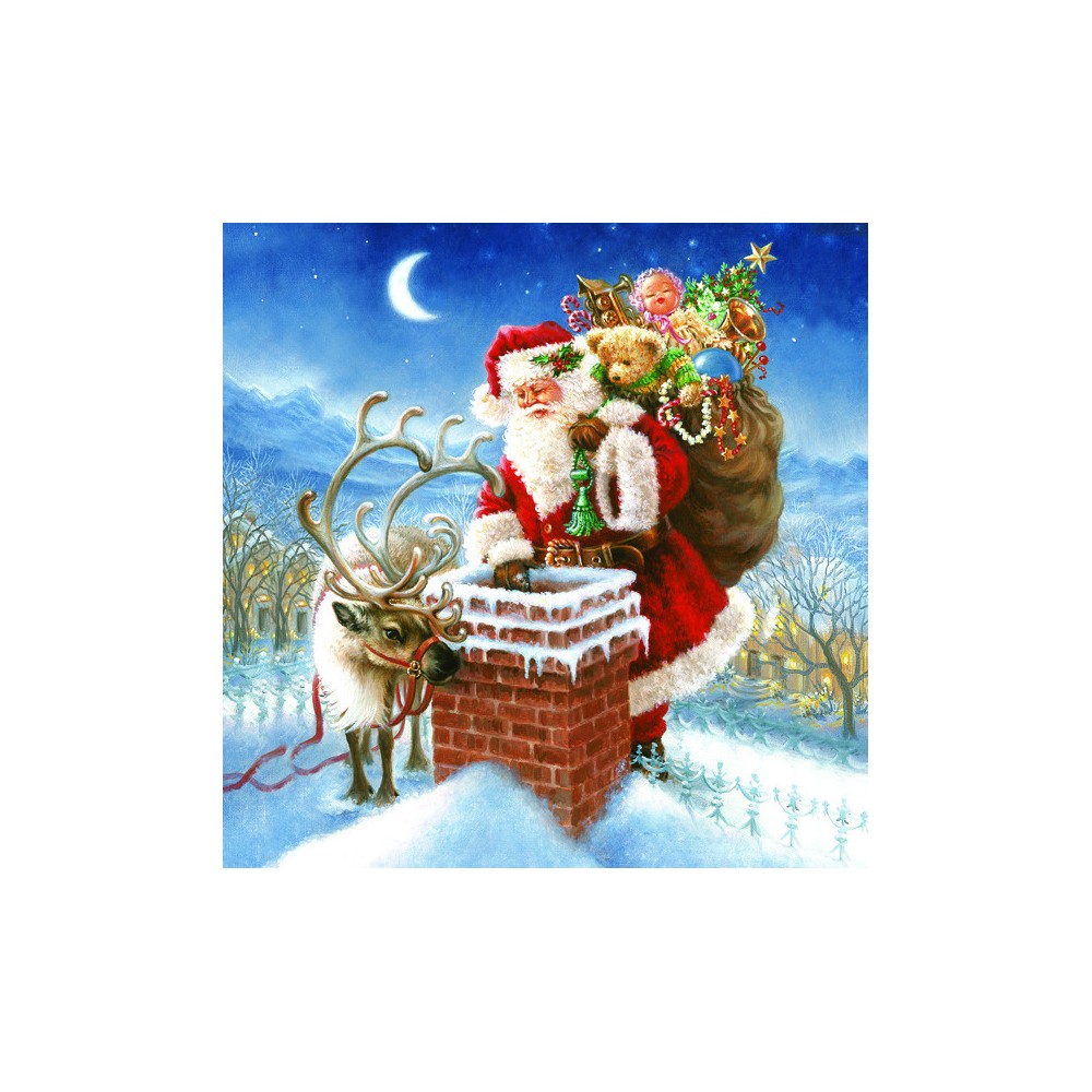 Christmas Chimney napkins, pack of 20, 33x33 cm