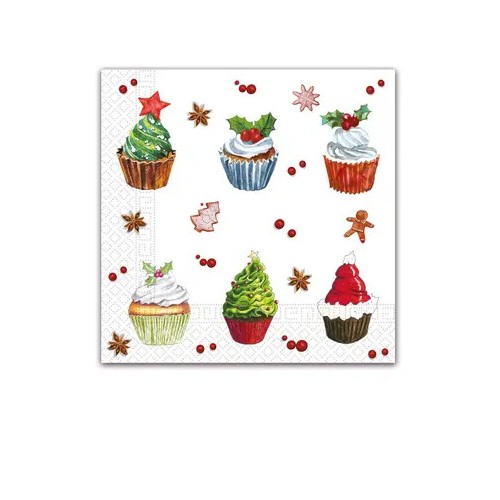 Christmas Christmas Cupcakes i napkin 20 pcs 33x33 cm