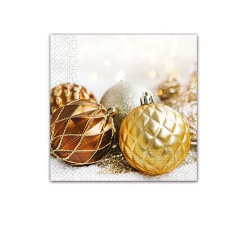 Christmas Christmas Glitter Balls i napkin 20 pcs 33x33 cm
