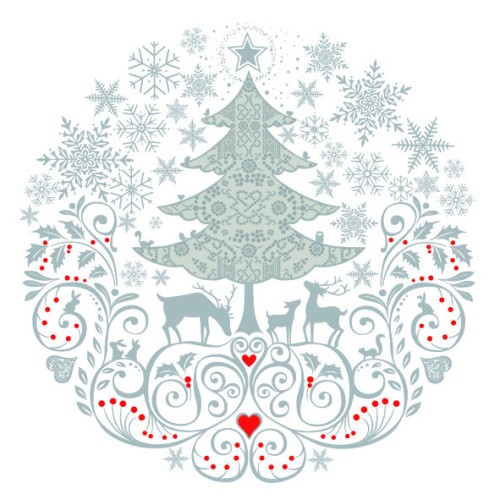 Christmas Circle Composition napkins, pack of 20, 33x33 cm