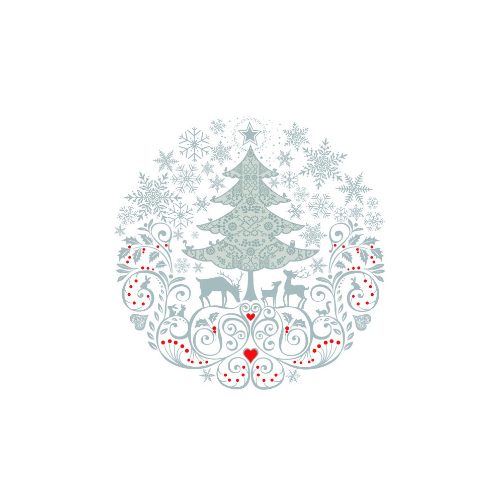 Christmas Circle Composition napkins, pack of 20, 33x33 cm