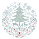 Christmas Circle Composition napkins, pack of 20, 33x33 cm