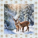 Christmas Couple in Forest napkins, pack of 20, 33x33 cm